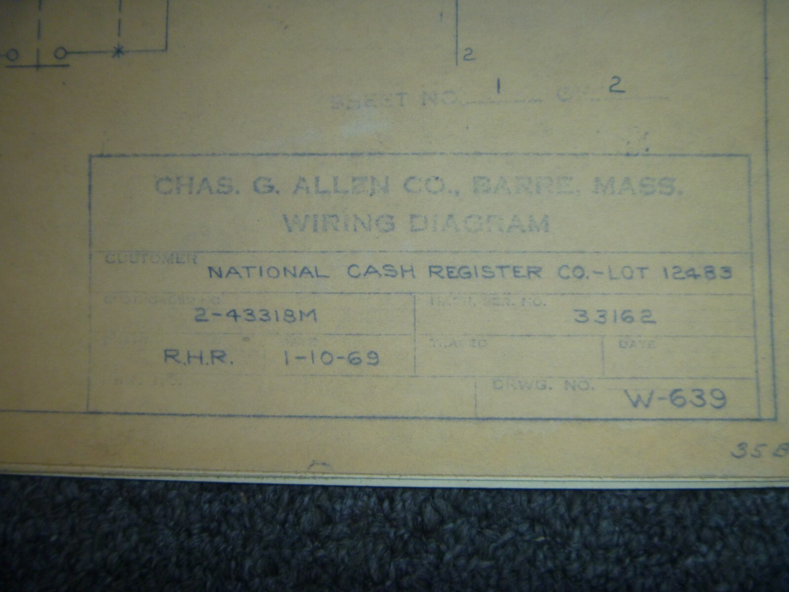 Chas G Allen Co 2-43318M Drill Press Electrical Wiring Diagrams Manual xz