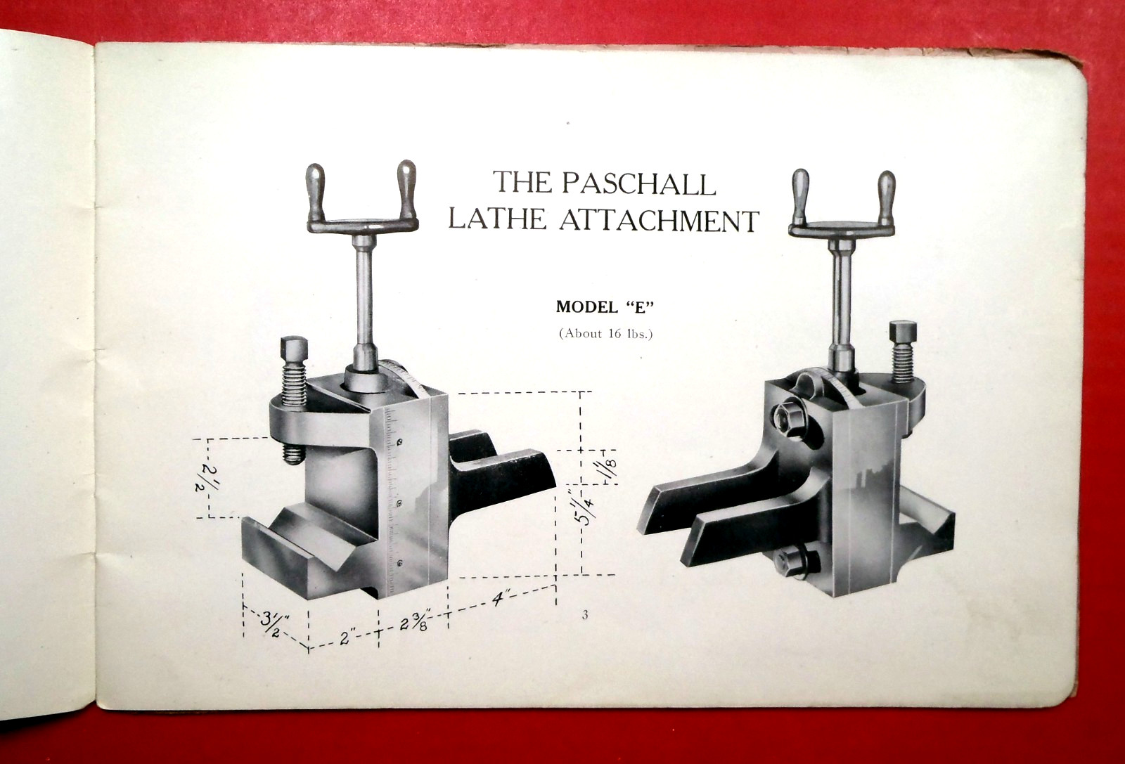 PASCHALL LATHE Milling Attachment 1930s Owner Manual _m2