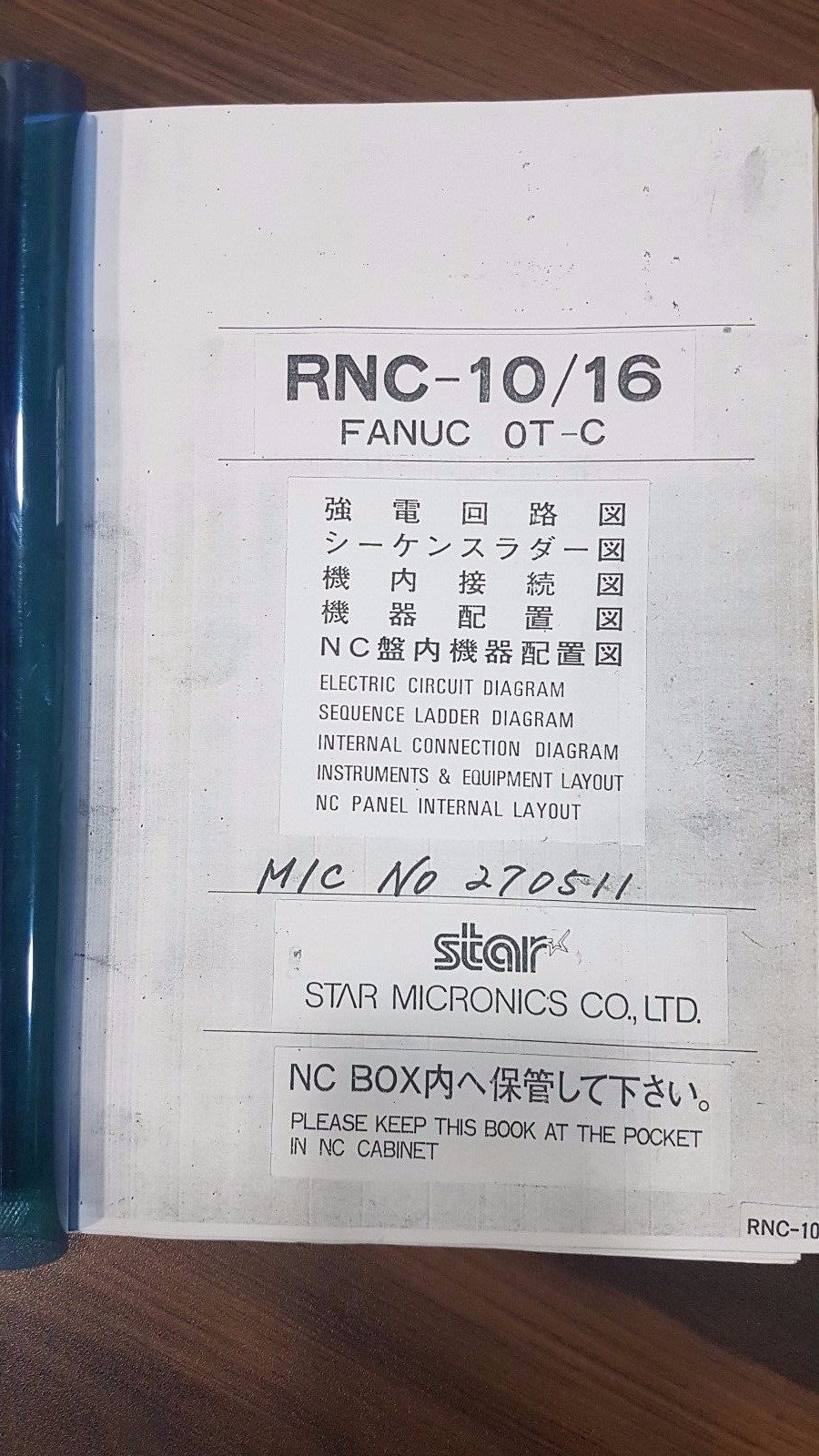 Star Rnc 10 16 Fanuc Ot C Operation Electrical