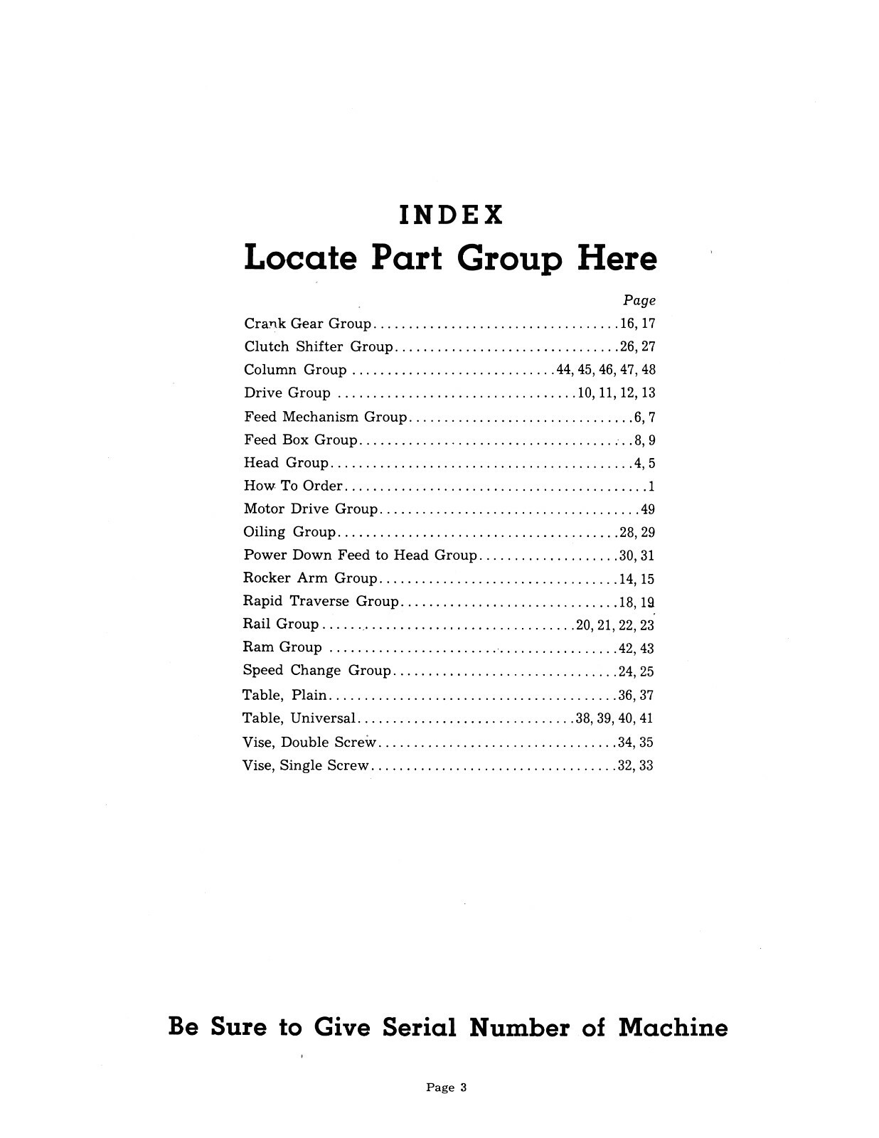 Cincinnatti Shapers 16″, 20″, 24″, 28″, 32″, & 36″ Parts List Manual #726