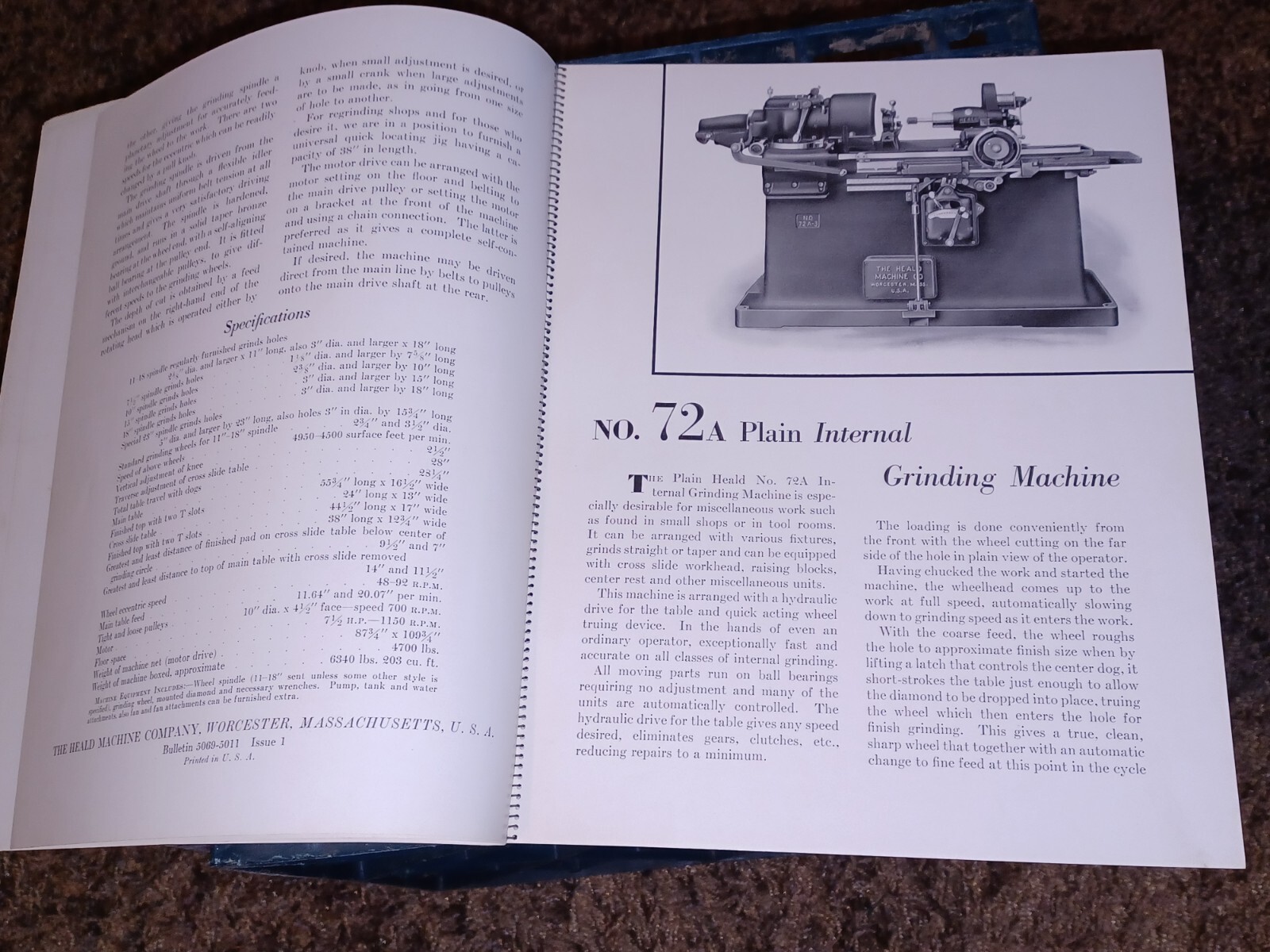 HEALD COMPANY Precision GRINDING BORING Borizing MACHINES CATALOG BOOK Issue 2