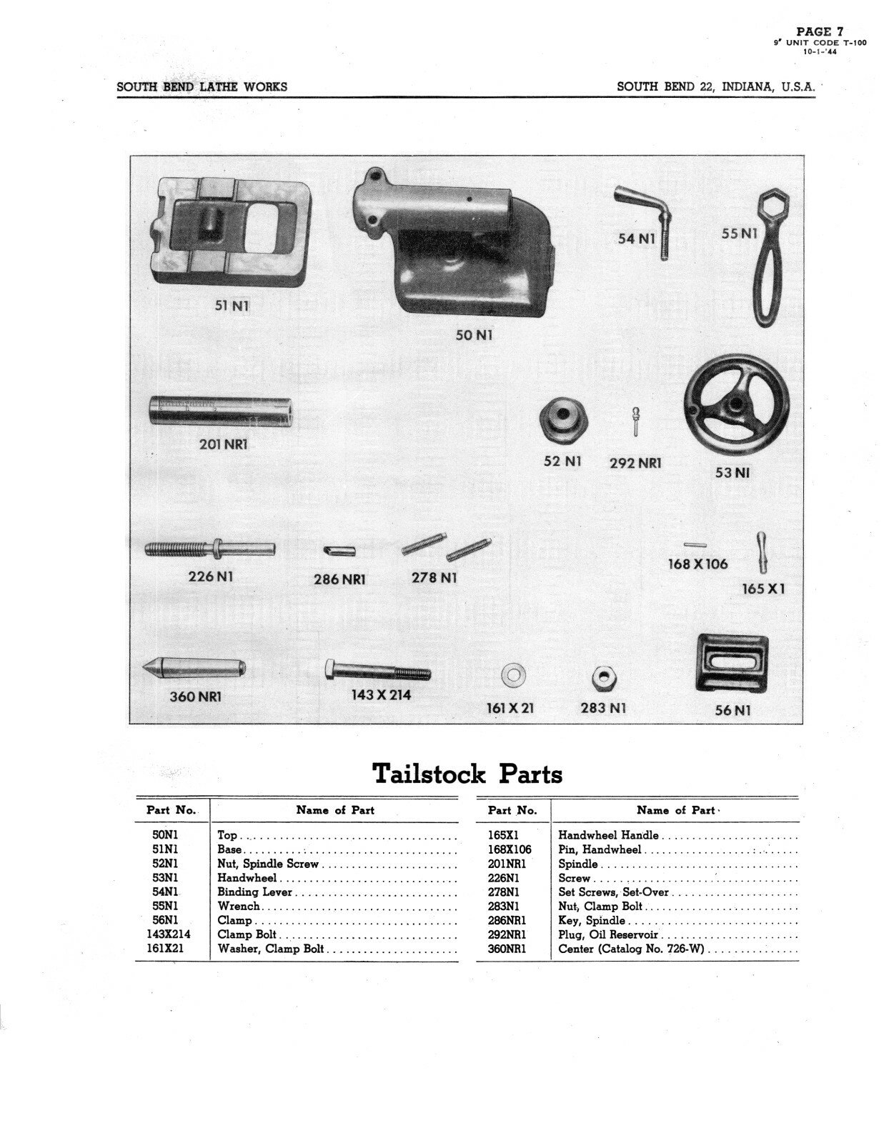 South Bend 9″ Model B Lathe 12 Speed Replacement Parts Manual #1175