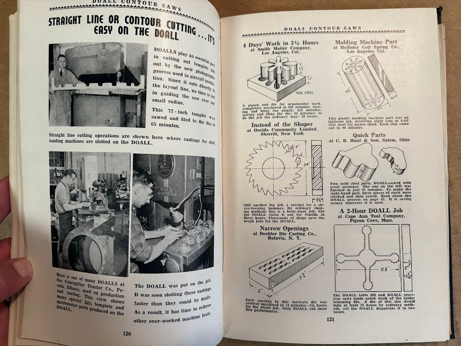 Vth Doall Service Co Manual c1943 10th Edition Contour Saws Catalog Machine Tool