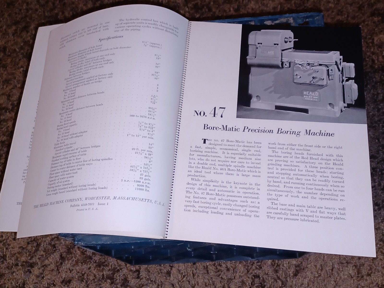 HEALD COMPANY Precision GRINDING BORING Borizing MACHINES CATALOG BOOK Issue 2