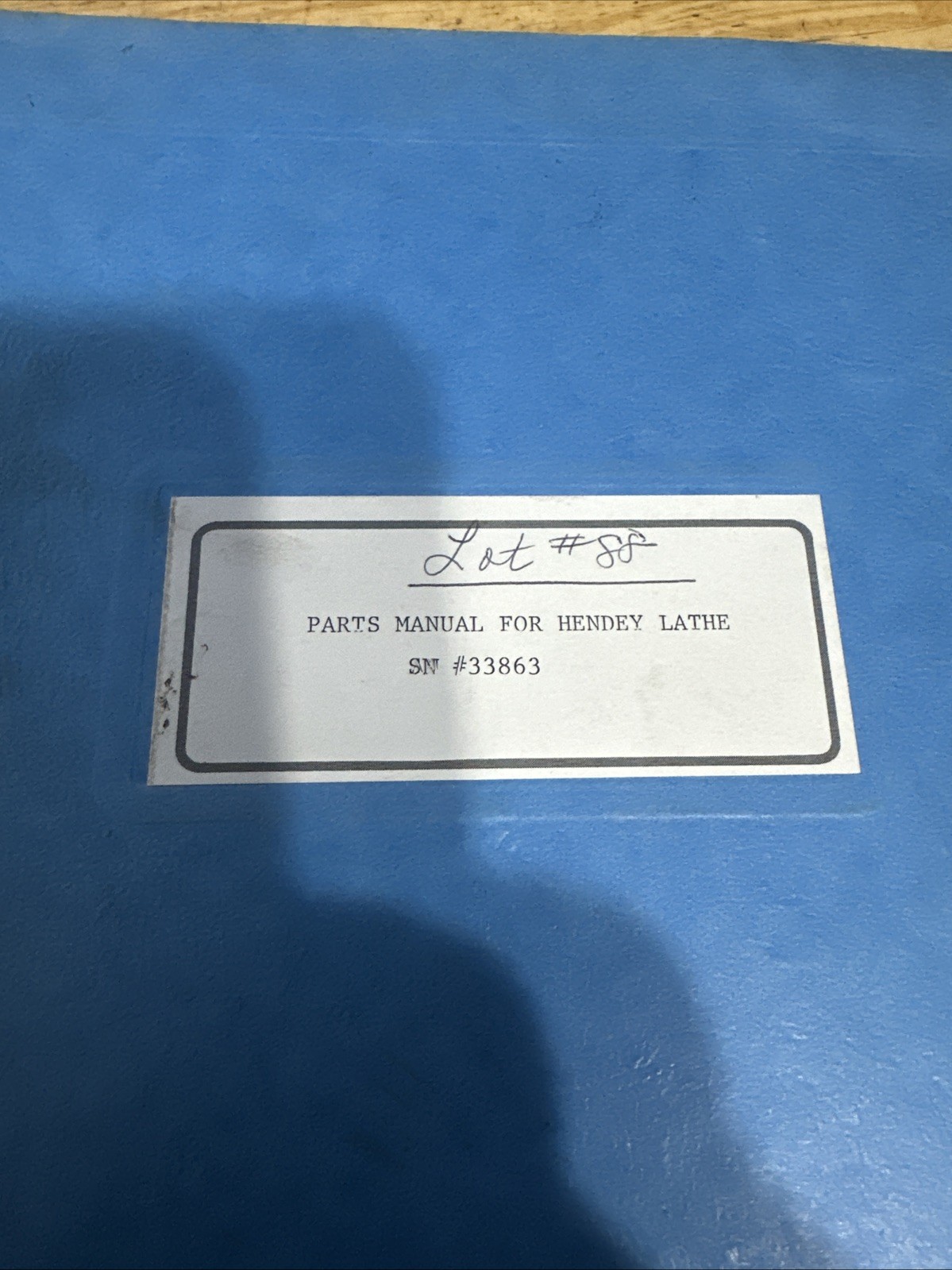 Parts Manual for Hensley Lathe SN#33863 with Parts List