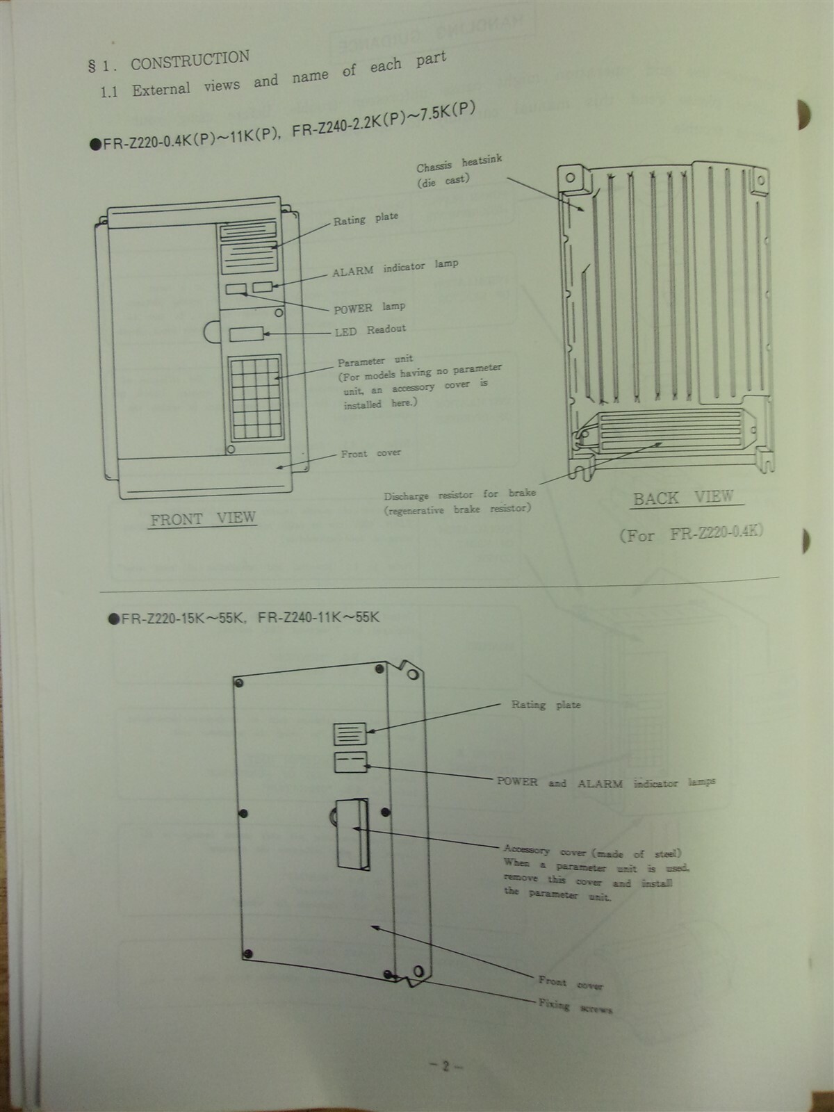 Mitsubishi Electric VVVF Transistor Inverter Instruction Manual Freqrol-Z200-UL