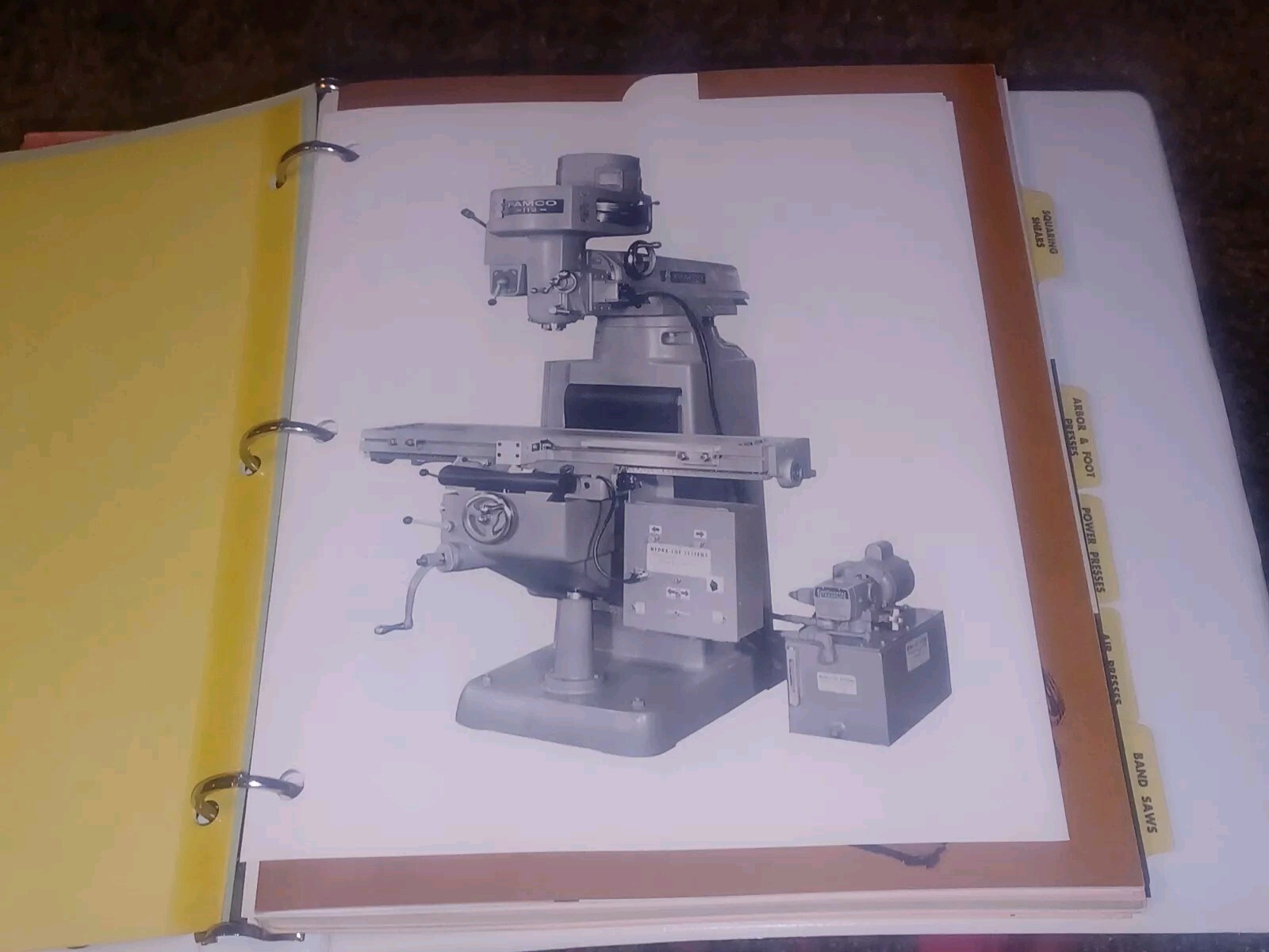 FAMCO MACHINE CO CATALOG CATALOG LOT MILLING MACHINE SQUARING SHEARS PRICE LISTS