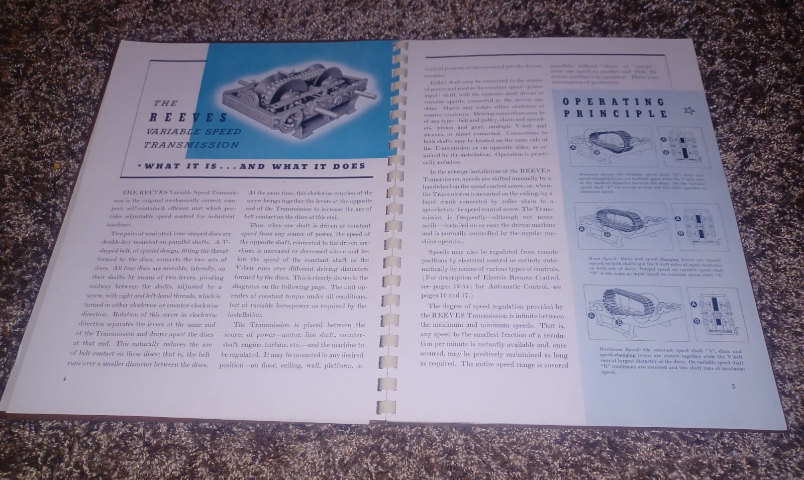 1942 Reeves Speed Control Parts Catalog Manual W company Letter MACHINIST TOOLS
