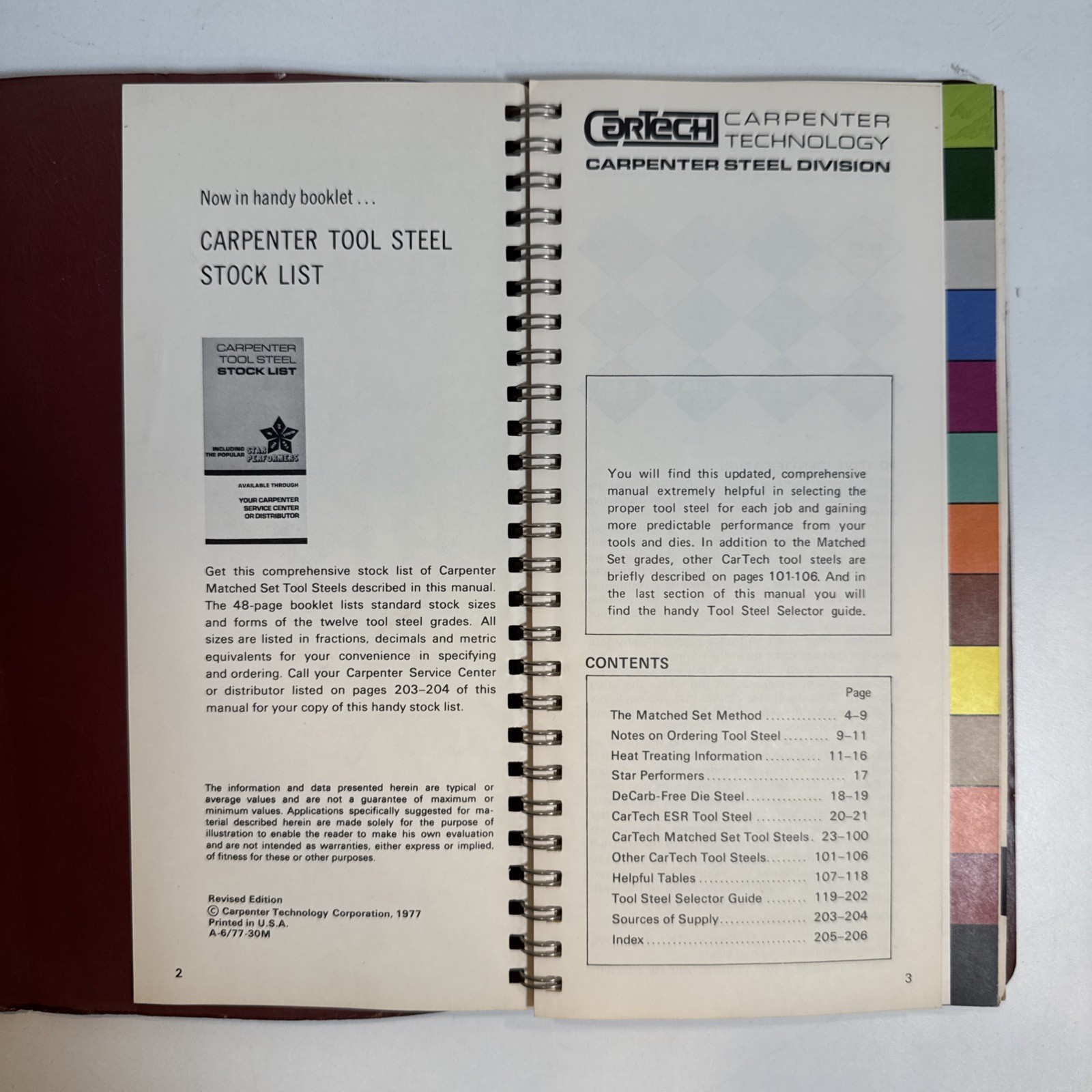 Carpenter Matched Tool and Die Steels Manual 1977 Reference Book Cartech