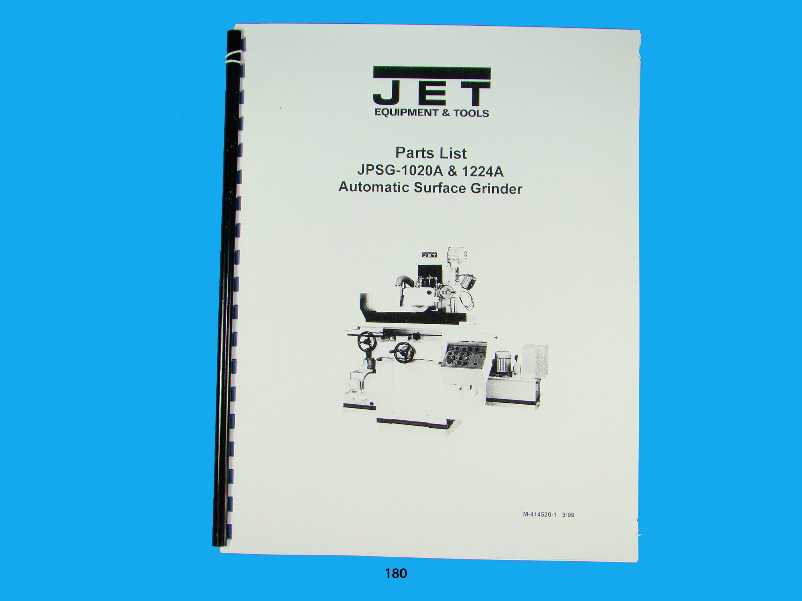 Jet JPSG-1020A & 1224A Automatic Surface Grinder Parts List Manual *180