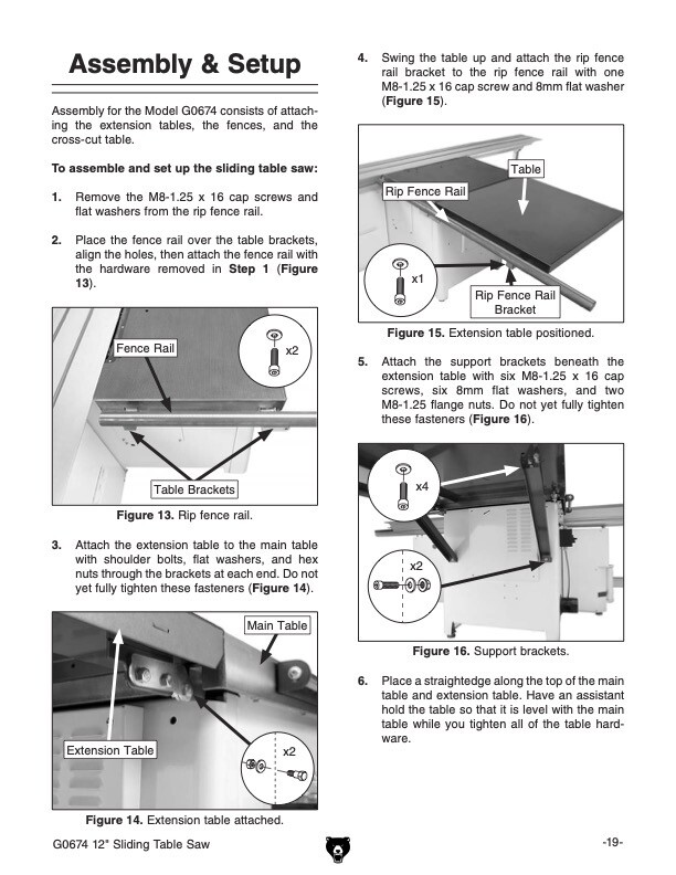 Owners Manual Operating Instructions Grizzly 12” Sliding Table Saw – Model G0674