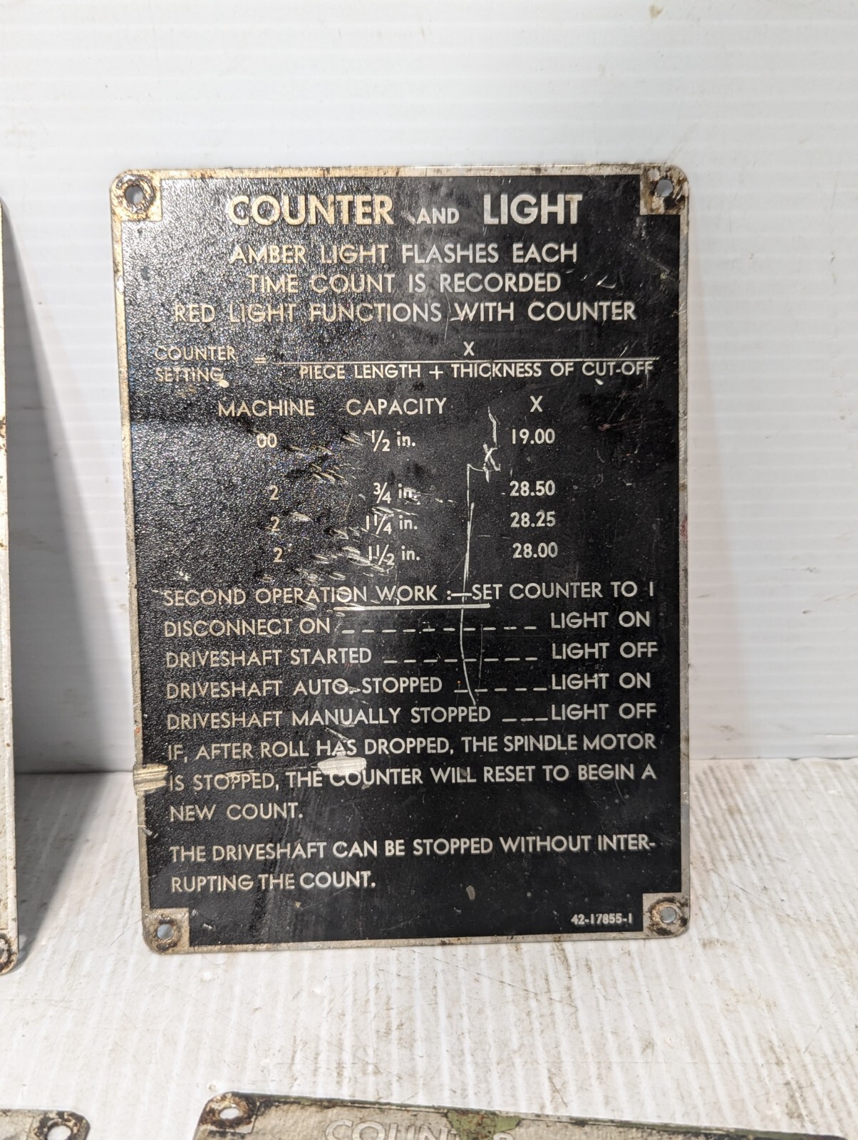 Lot of 6 Vintage Metalworking Machine Operation Signage