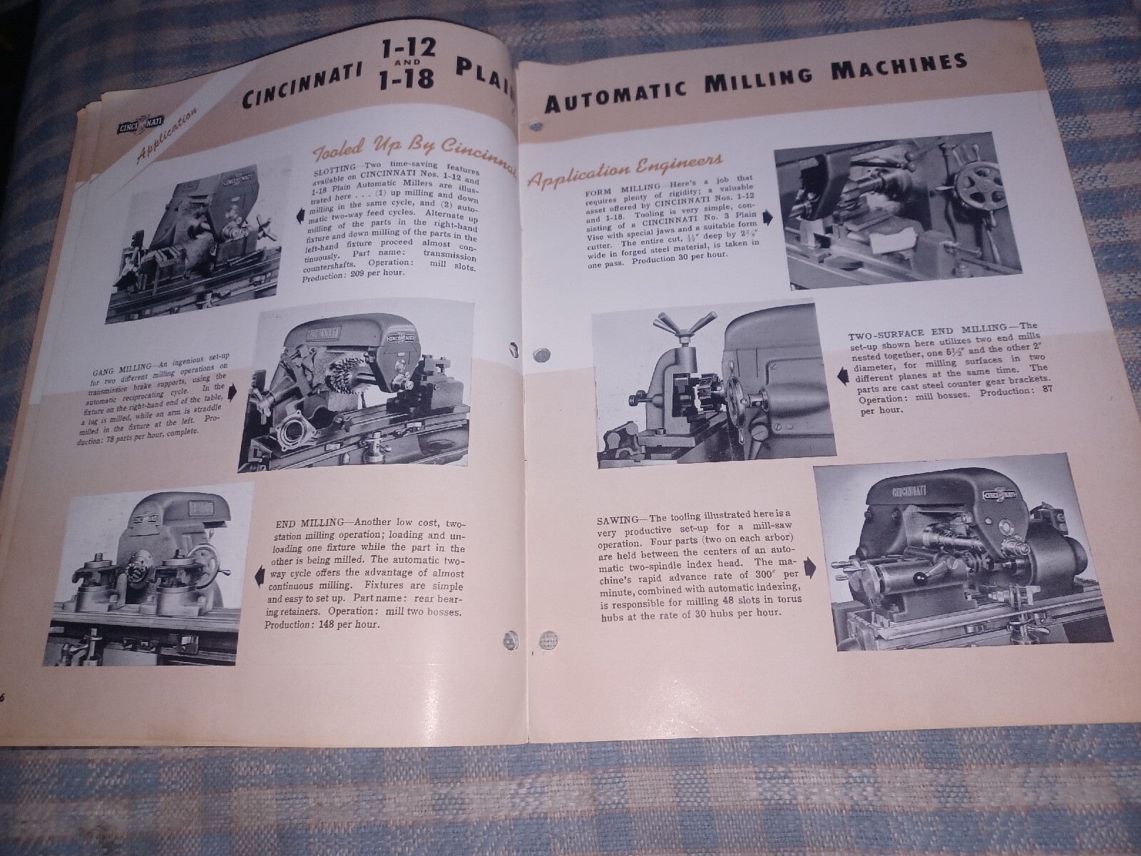 1947 Cincinnati No 1-12 18 Automatic Milling Machine Sales Book Catalog M-1555-2
