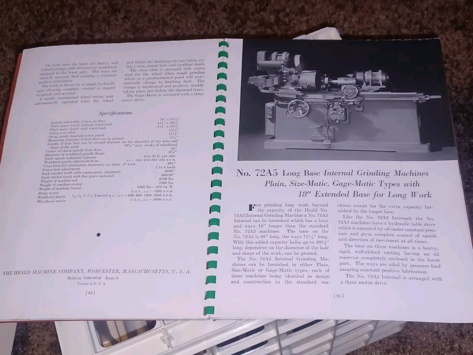 HEALD COMPANY Precision GRINDING BORING Borizing MACHINES CATALOG BOOK Issue 11