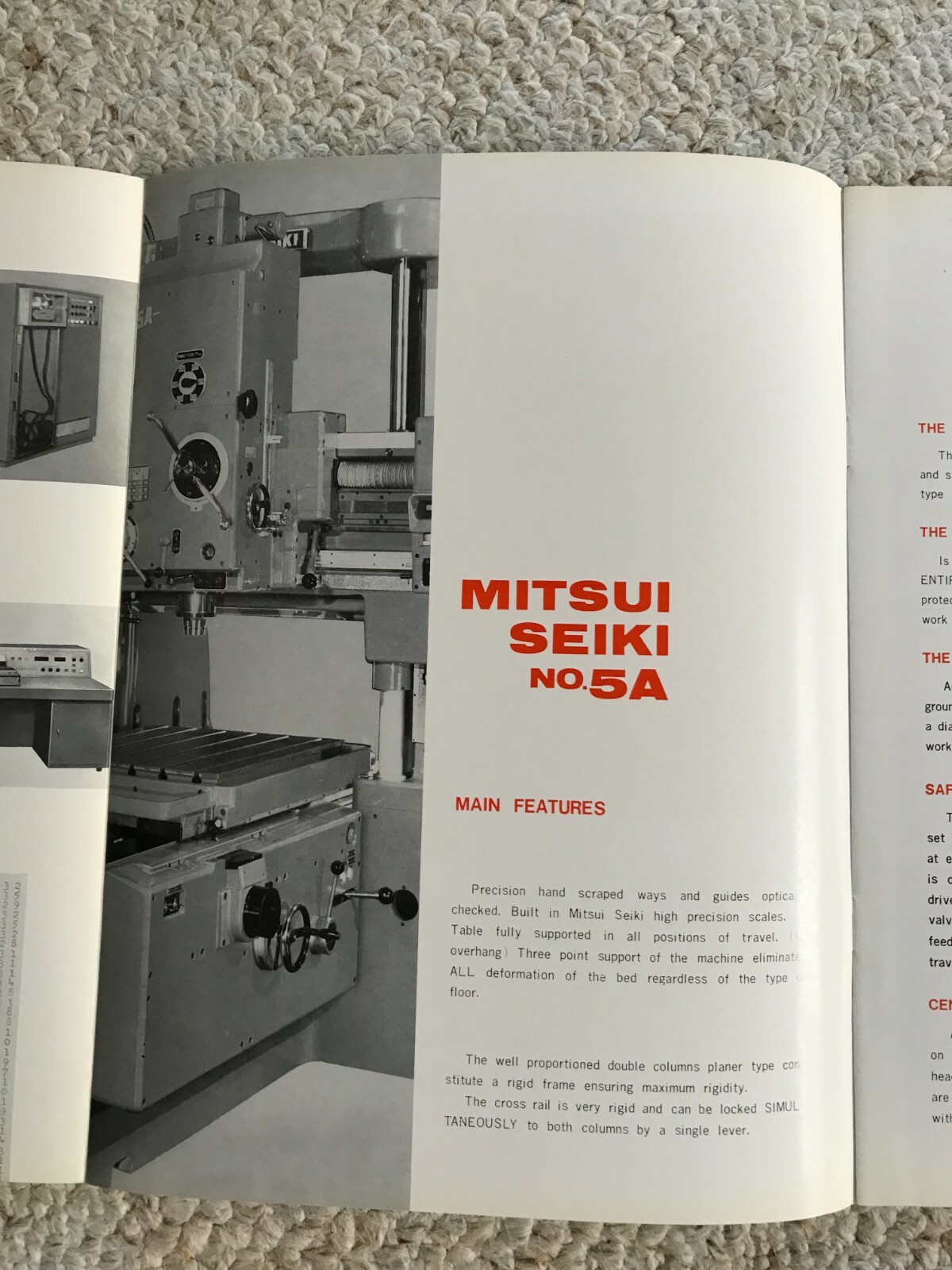MITSUI SEIKI 5A OPTICAL JIG BORING AND MILLING MACHINE SALES CATALOG