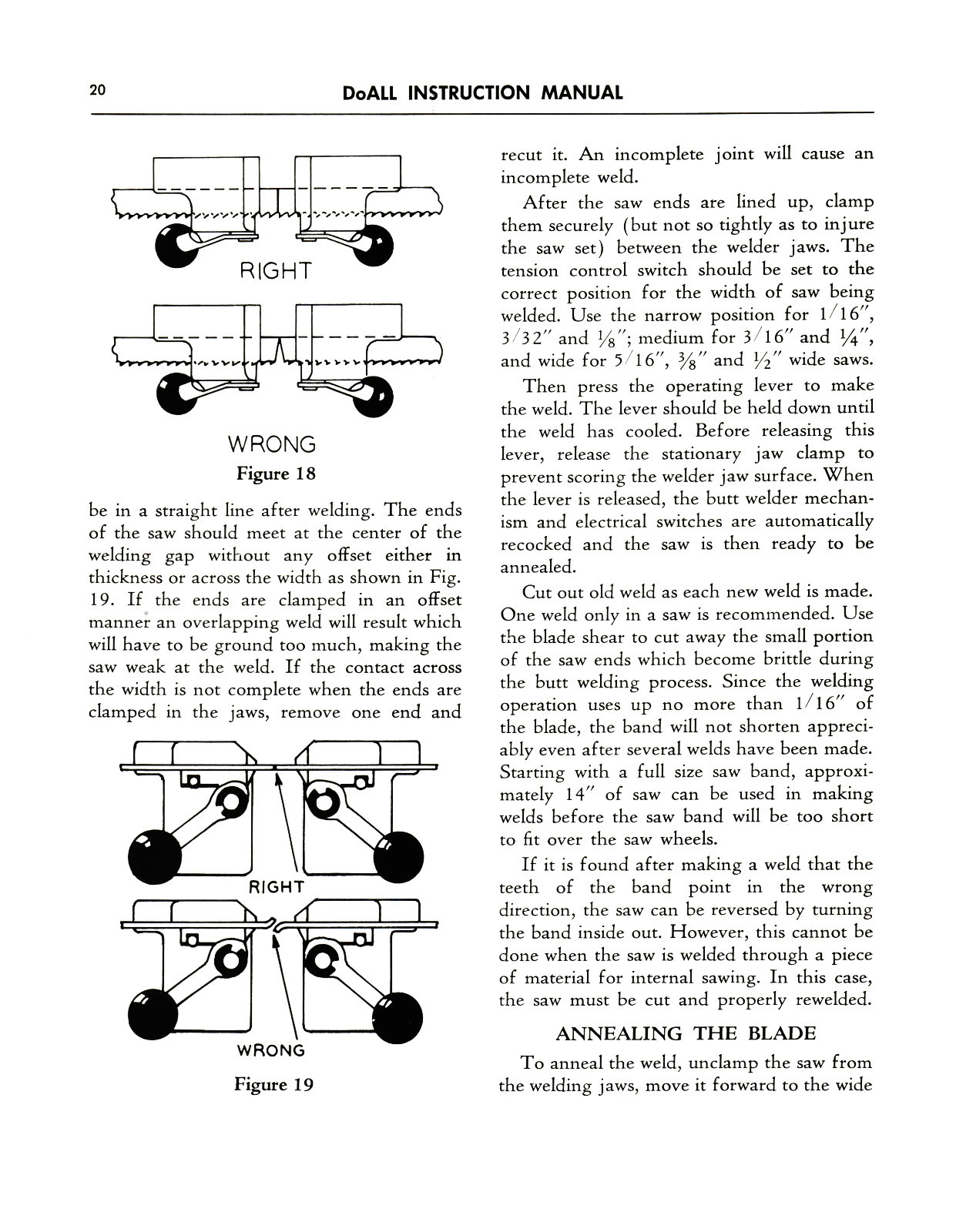 DoALL Bandsaw Models 16-2, 26-2, 36-2, 60-2 Operation-Maintenance Manual *1423