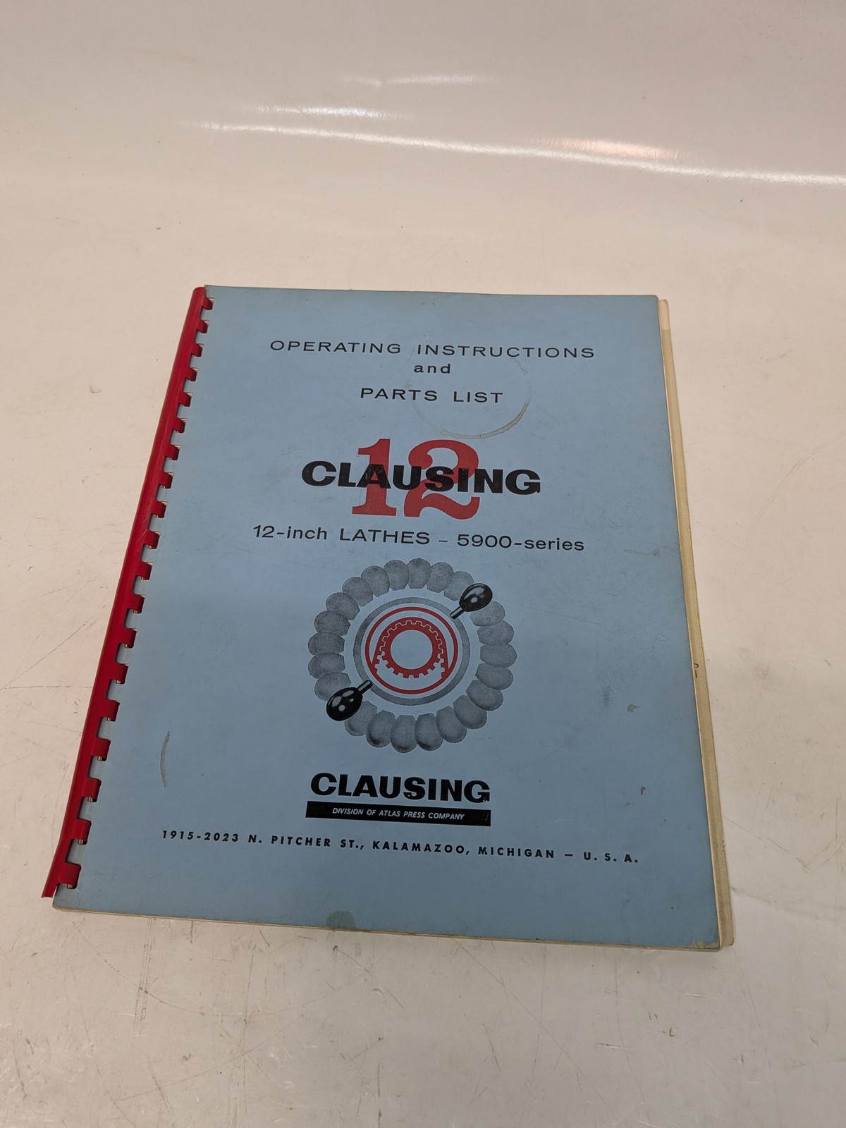Clausing 5900 Series 12-inch Lathe Operating Instructions Parts Manual 1968