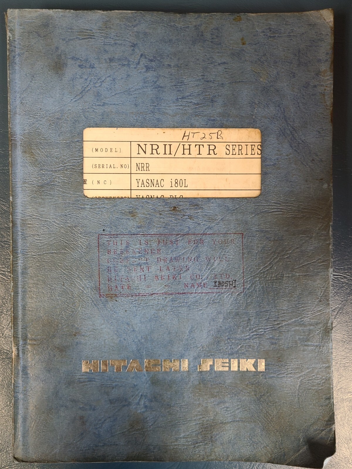 Hitachi Seiki Manual NRII/HTR series Electric Drawing YASNAC i80L ORIGINAL
