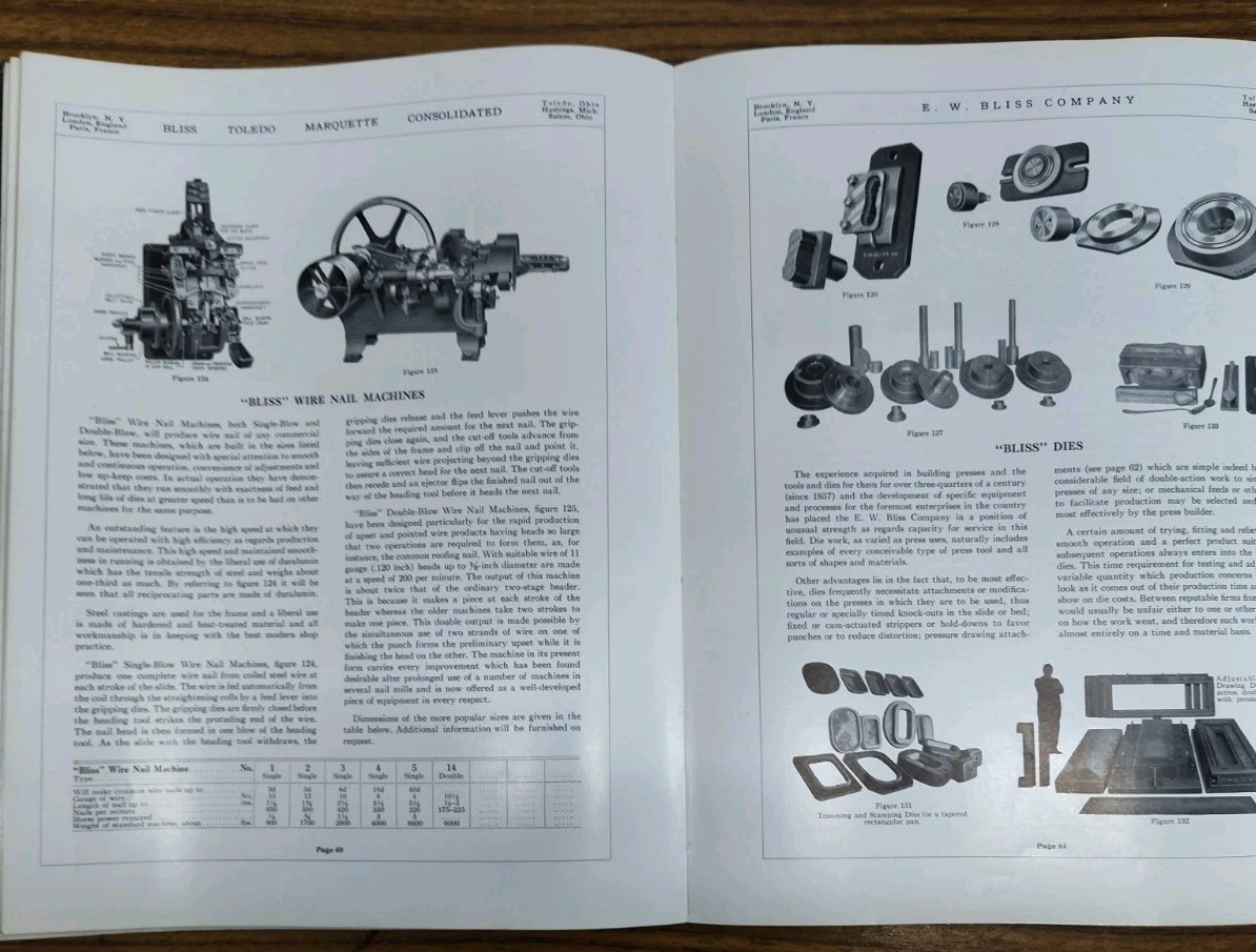 E.W. Bliss Co. Antique Metalworking Machines Catalog Presses Vintage Industrial