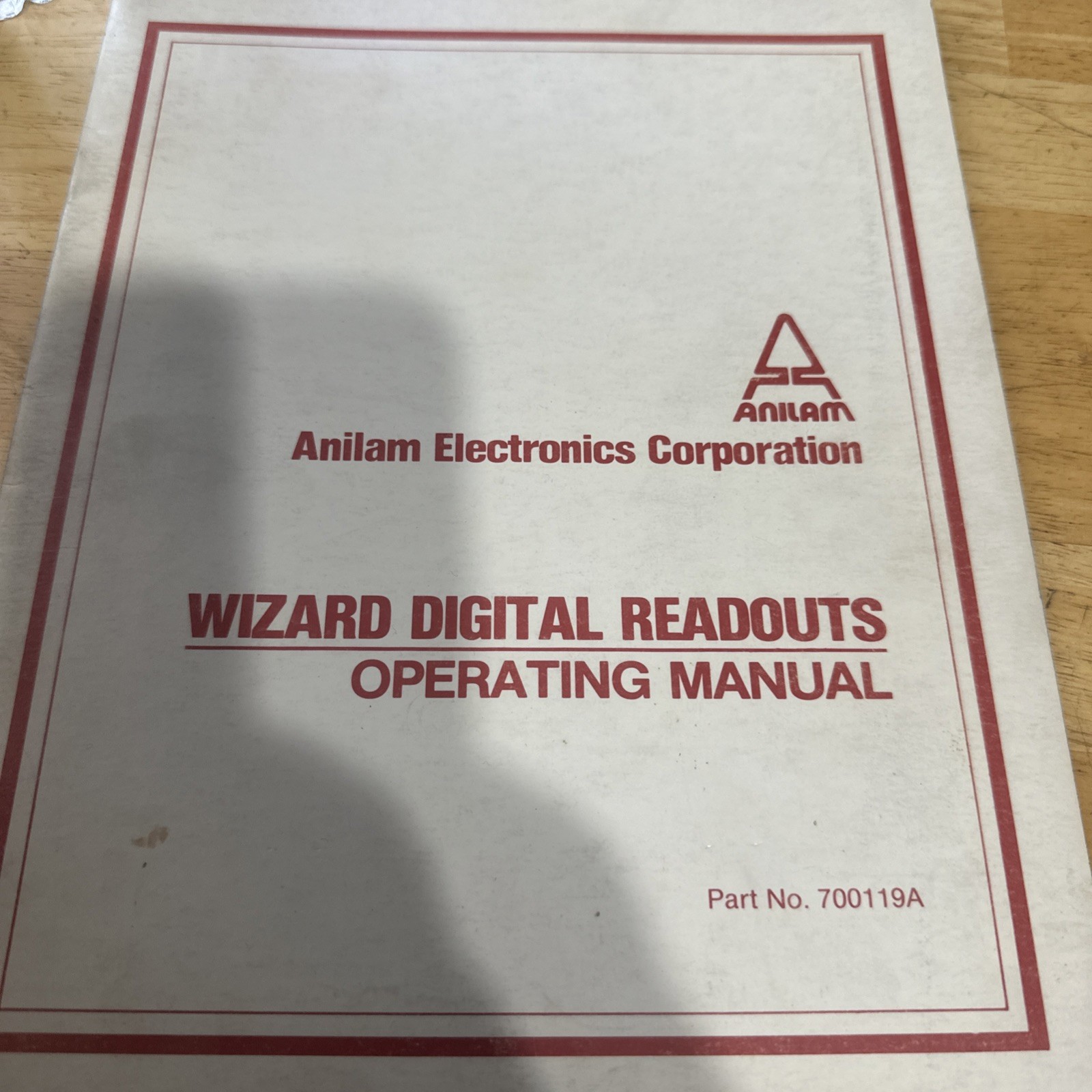 Wizard Digital Readouts Operating Manual Book Only