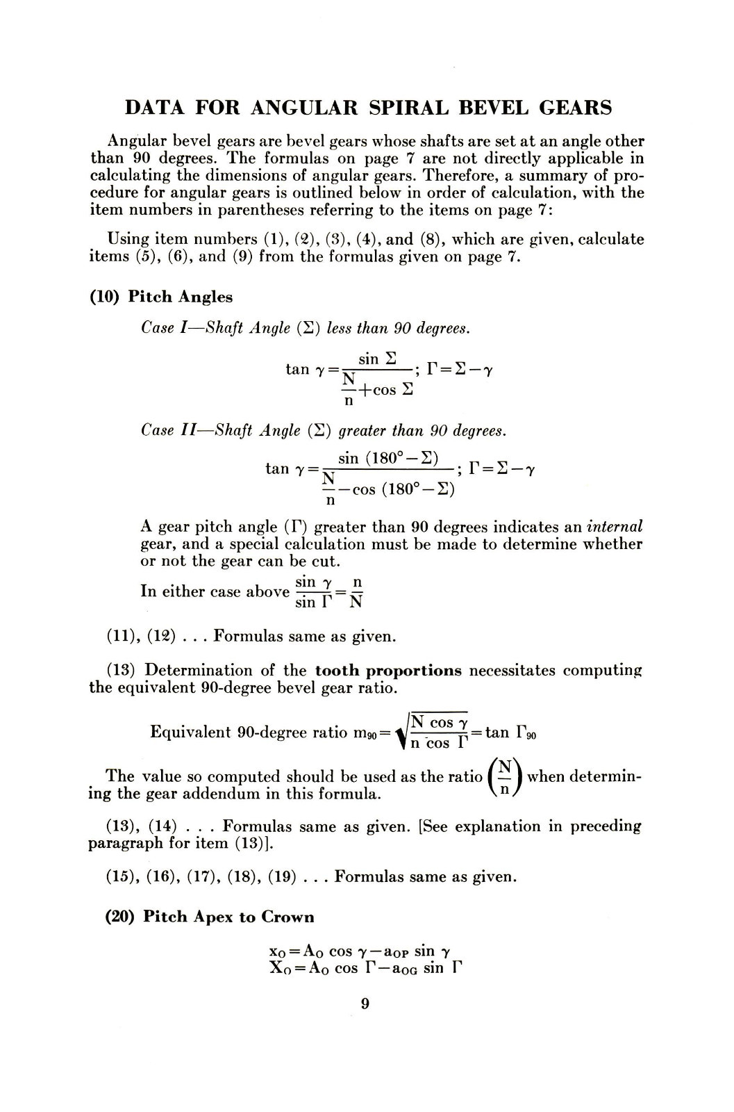 Gleason Tables for Spiral Bevel Gear System Design Manual #825