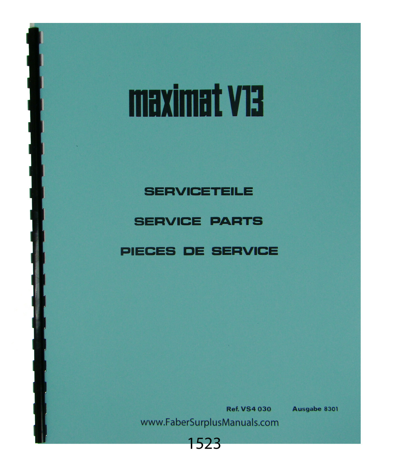 Emco Maximat V13 Lathe Parts Manual #1523