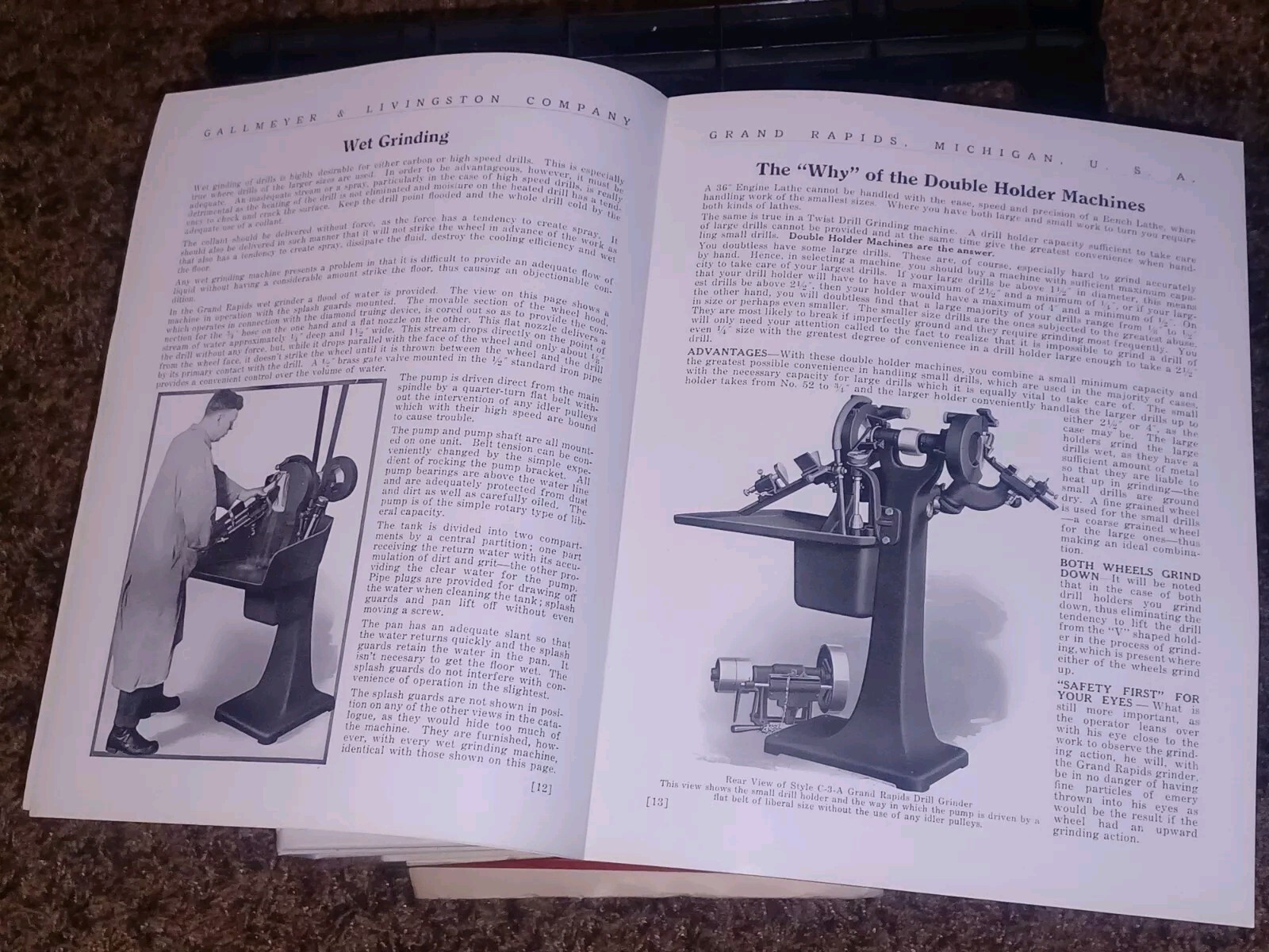 GALLMEYER & LIVINGSTON GRAND RAPIDS Michigan Tool DRILL GRINDERS Catalog Book !