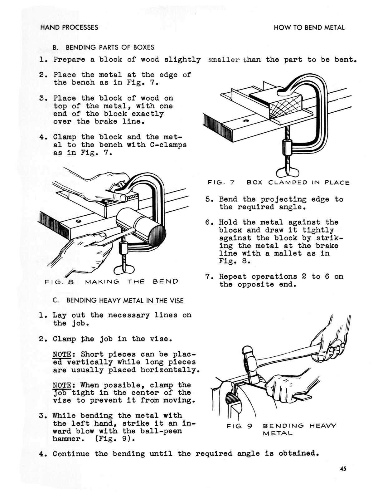 Sheet Metal Working Series Hand Processes Instruction Manual #1323