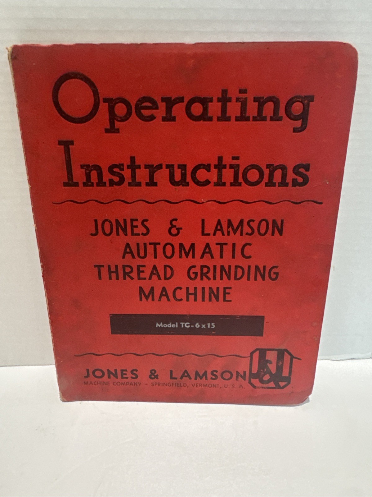 1941 Jones & Lamson J&L 6×15 in Automatic Thread Grinding Machine TG-6×15 Manual
