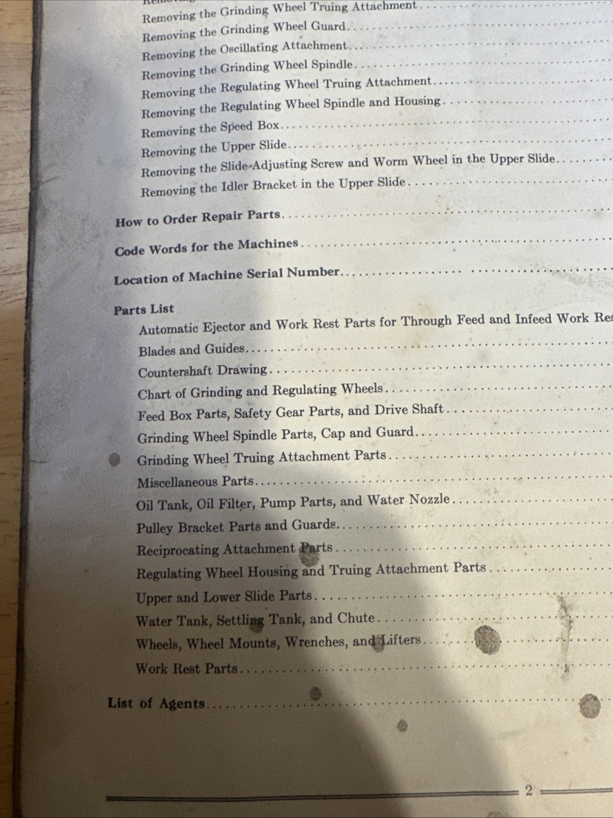 Cincinnati No.2 Centerless Grinder, Pot List And Service Repair Book ￼