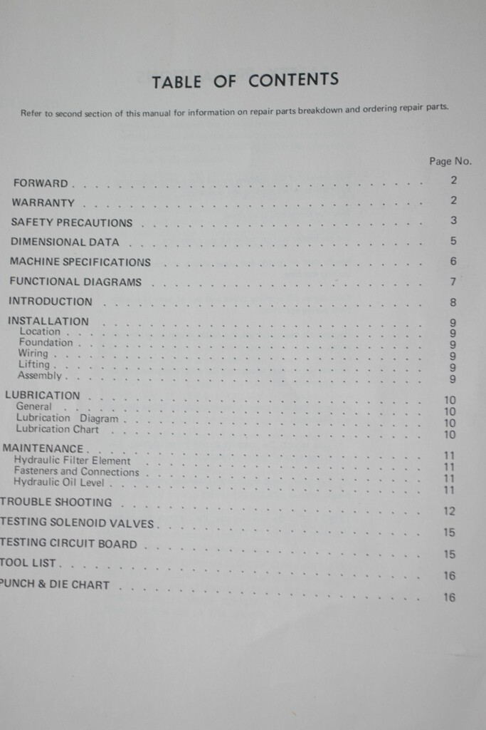 Piranha P-3, Ironworker Operations Service & Parts, 1st edition