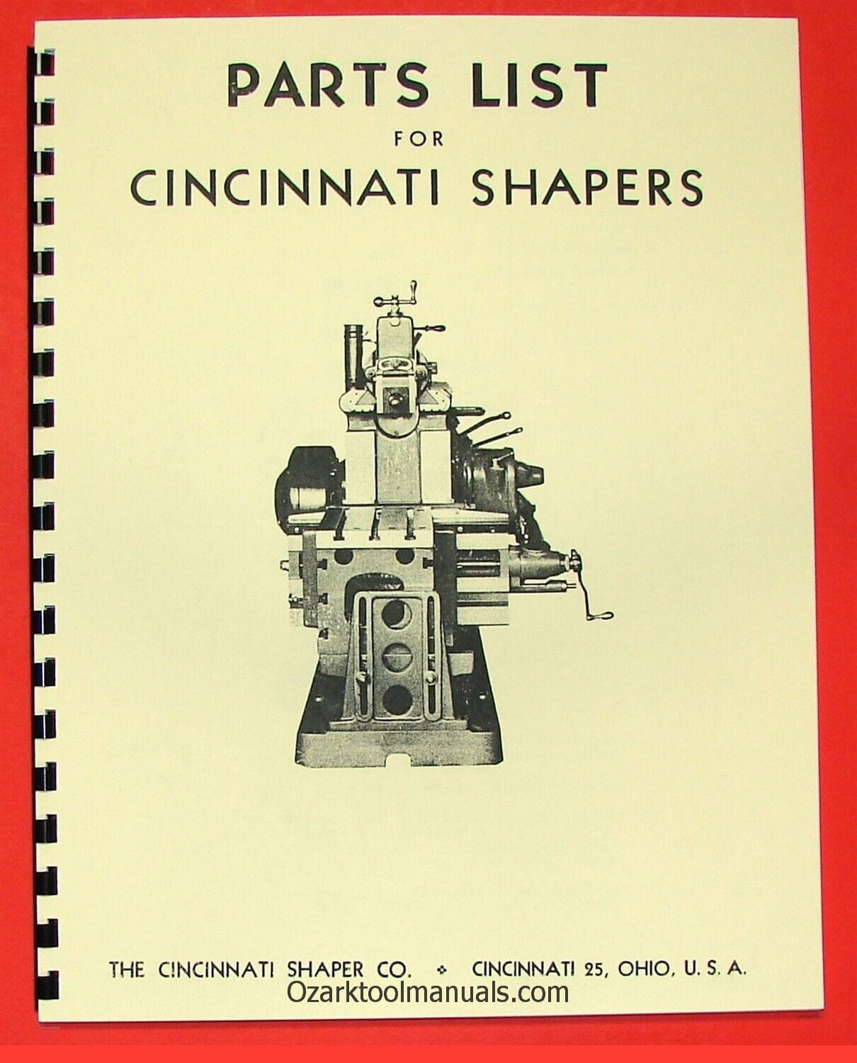CINCINNATI 16″ 20″ 24″ 28″ 32″ 36″ Metal Shapers Repair Parts Manual 0122