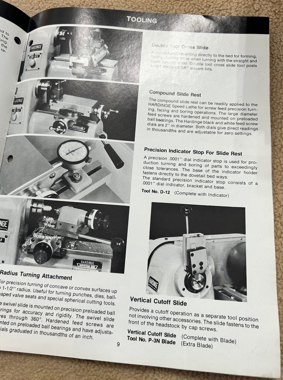 Hardinge Super Precision Speed Lathe Brochure Catalog w/ 1979 Sales Quote