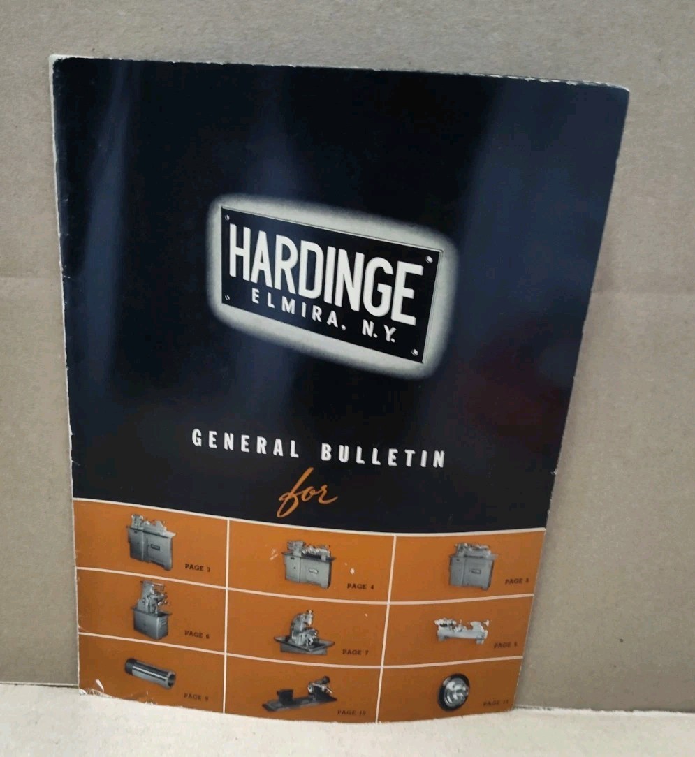 Harding Precision Tools Sales Brochure General Bulletin Catalog Vtg Elmira, NY