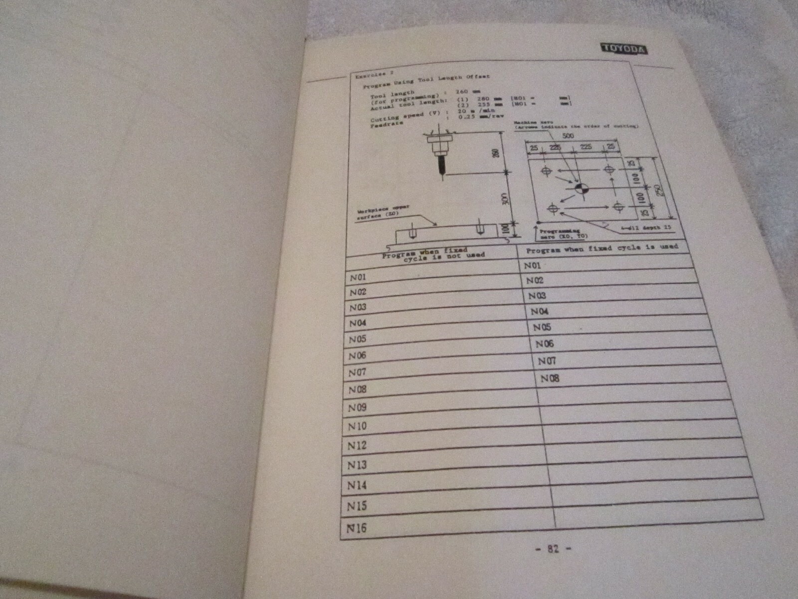 TOYODA Machining Center Horizontal Spindle FH45 FH40 FH50 FH5 Programming Manual