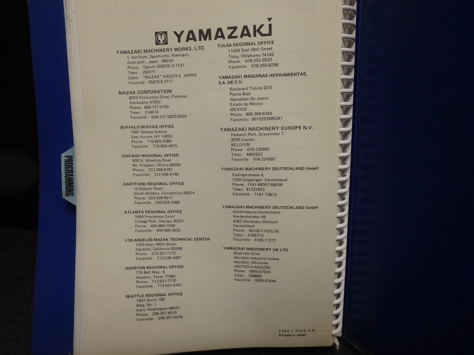 YAMAZAKI Programming Manual_MAZAK CAM M-2_MOOP084_M00P084 Mazatrol M2 CNC VMC