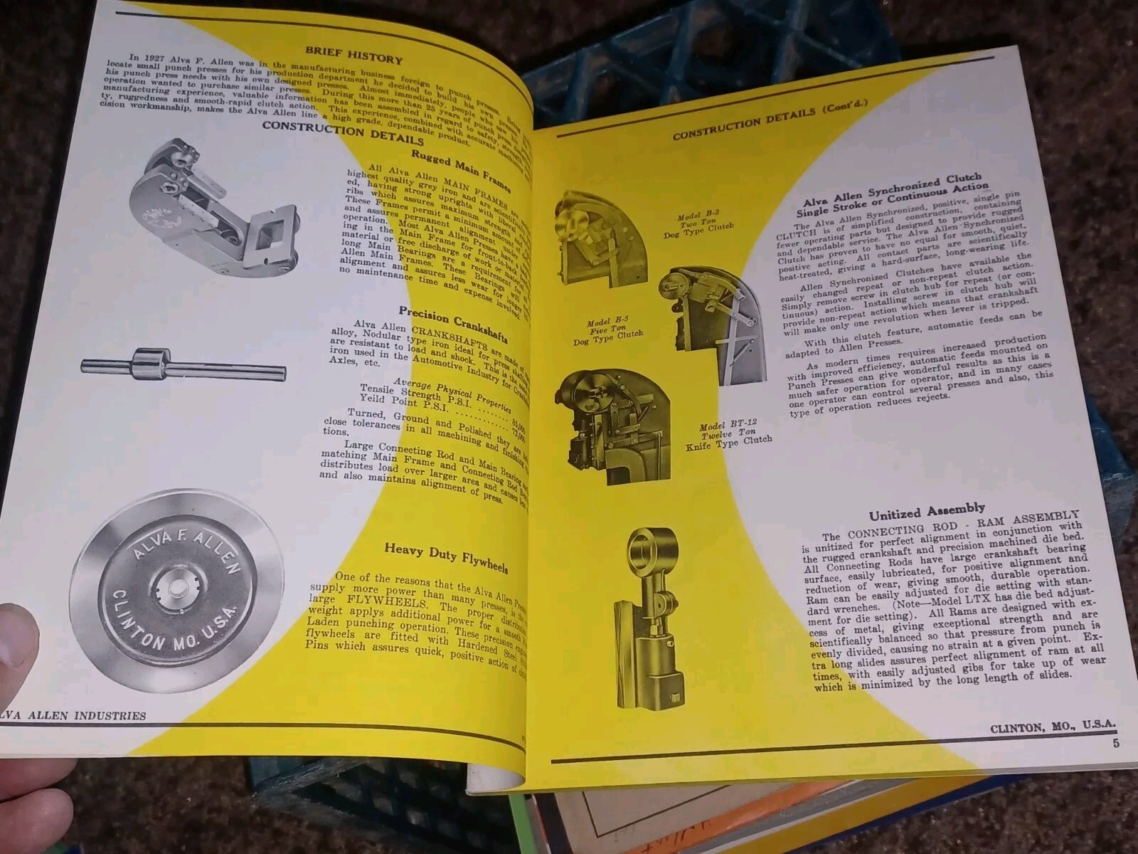 Alva Allen Industries Catalog W Letter 1961 Power Punch Presses Machine Tools