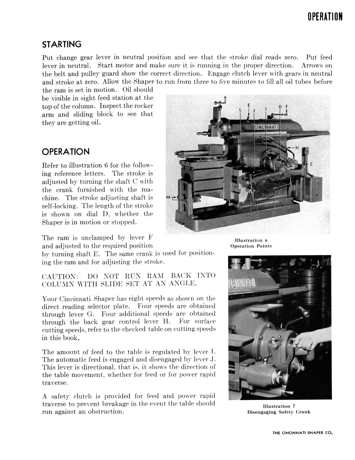 Cincinnati 16″-36″ Metal Shaper Operating Manual *727