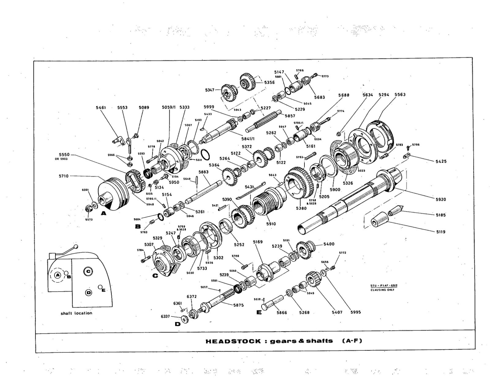 INSTRUCTI & PARTS MANUAL Clausing-Colchester 6500 SERIES LATHES 3 X 24 & 13 X 36