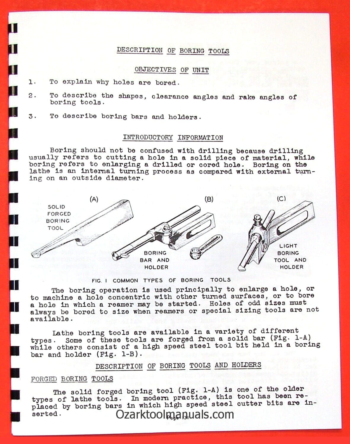 Instruction Manual for How to do DRILLING AND BORING ON A METAL LATHE 0369