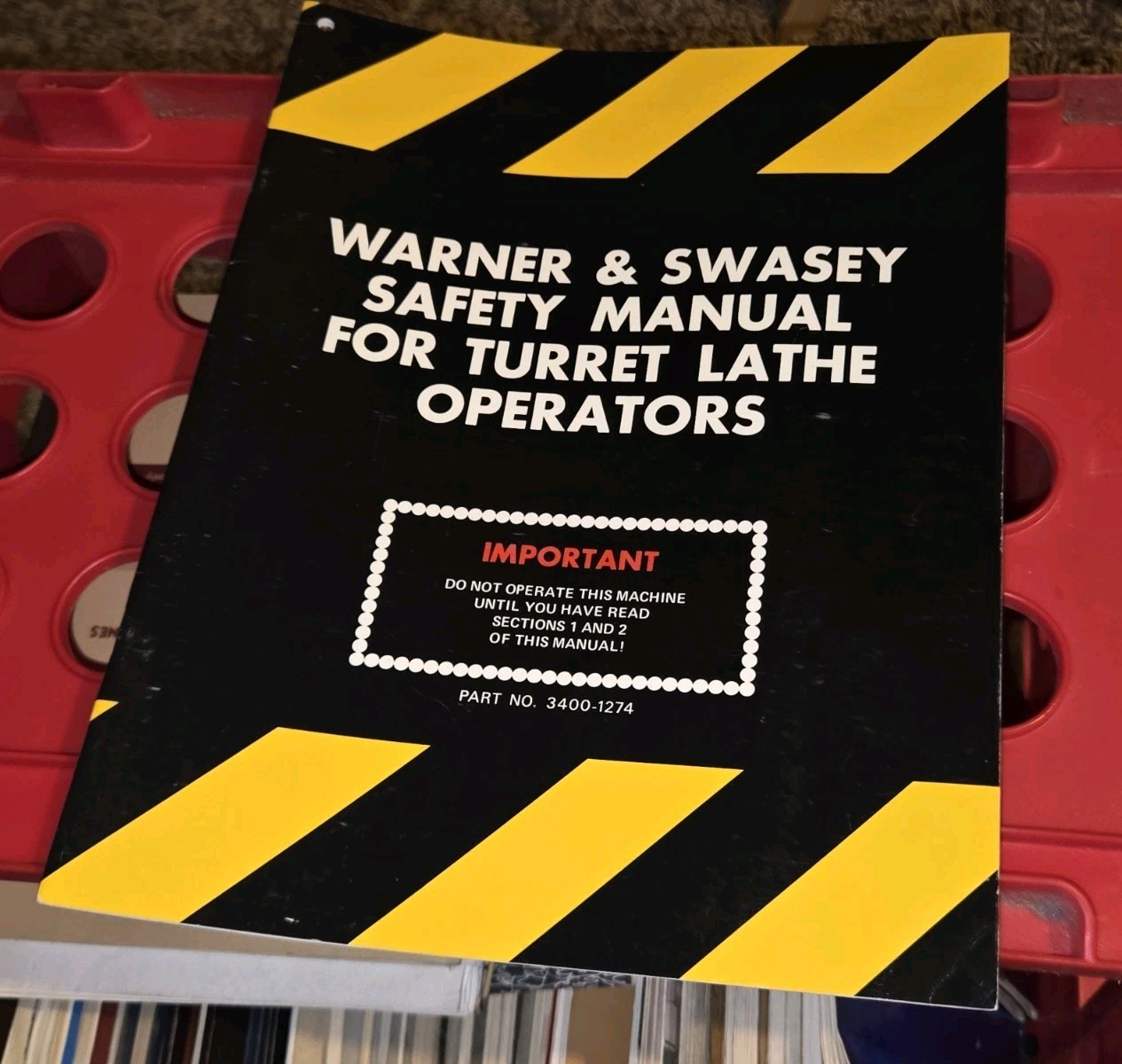 Warner & Swasey Safety Manual for Turret Lathes 1975 Original Printing Book