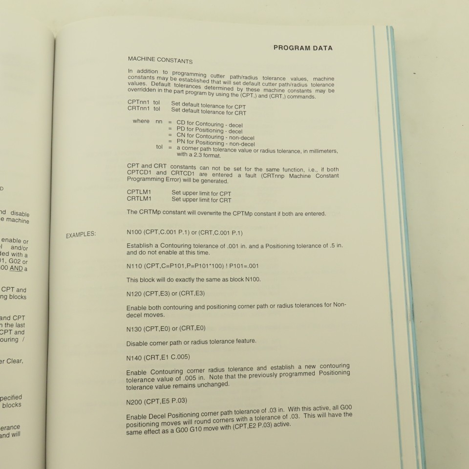 Giddings & Lewis Orion Machining Centers NumeriPath 8000 CNC Programming Manual
