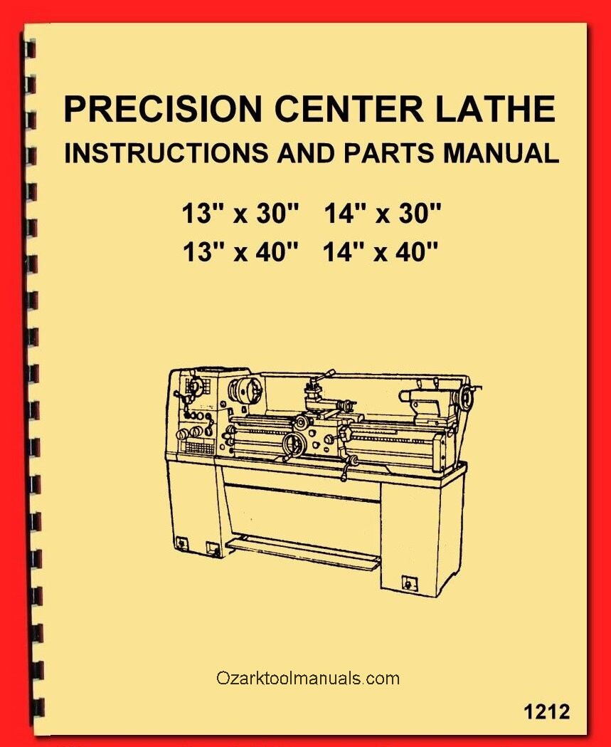 Enco,Warco,JET,Asian 1330 1340 1430 1440 Metal Lathe Operator Parts Manual 1212
