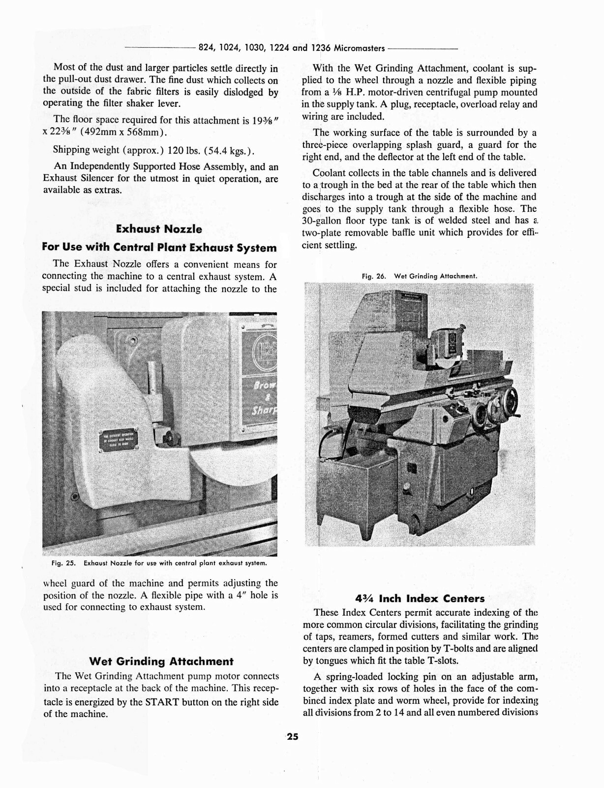 Brown & Sharpe Micromaster Surface Grinder Operation & Maintenance Manual #1803