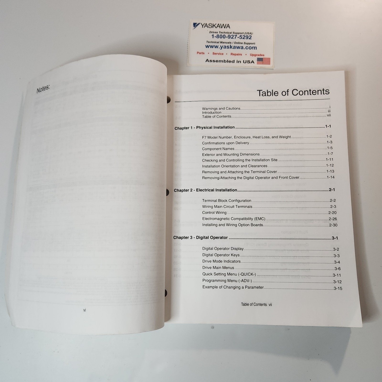 Yaskawa F7 Drive User Manual Model CIMR-F7U Document TM. F7.01