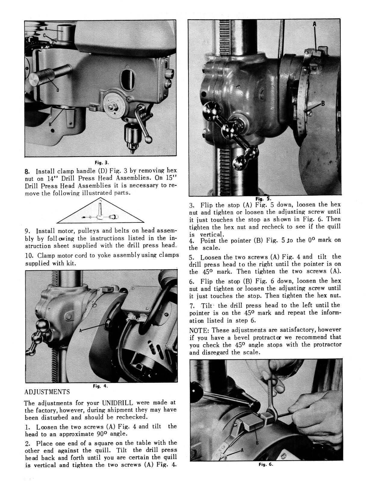 Rockwell Unidrill 2 Foot Arm Radial Drill Press Instruction & Parts Manual #1919