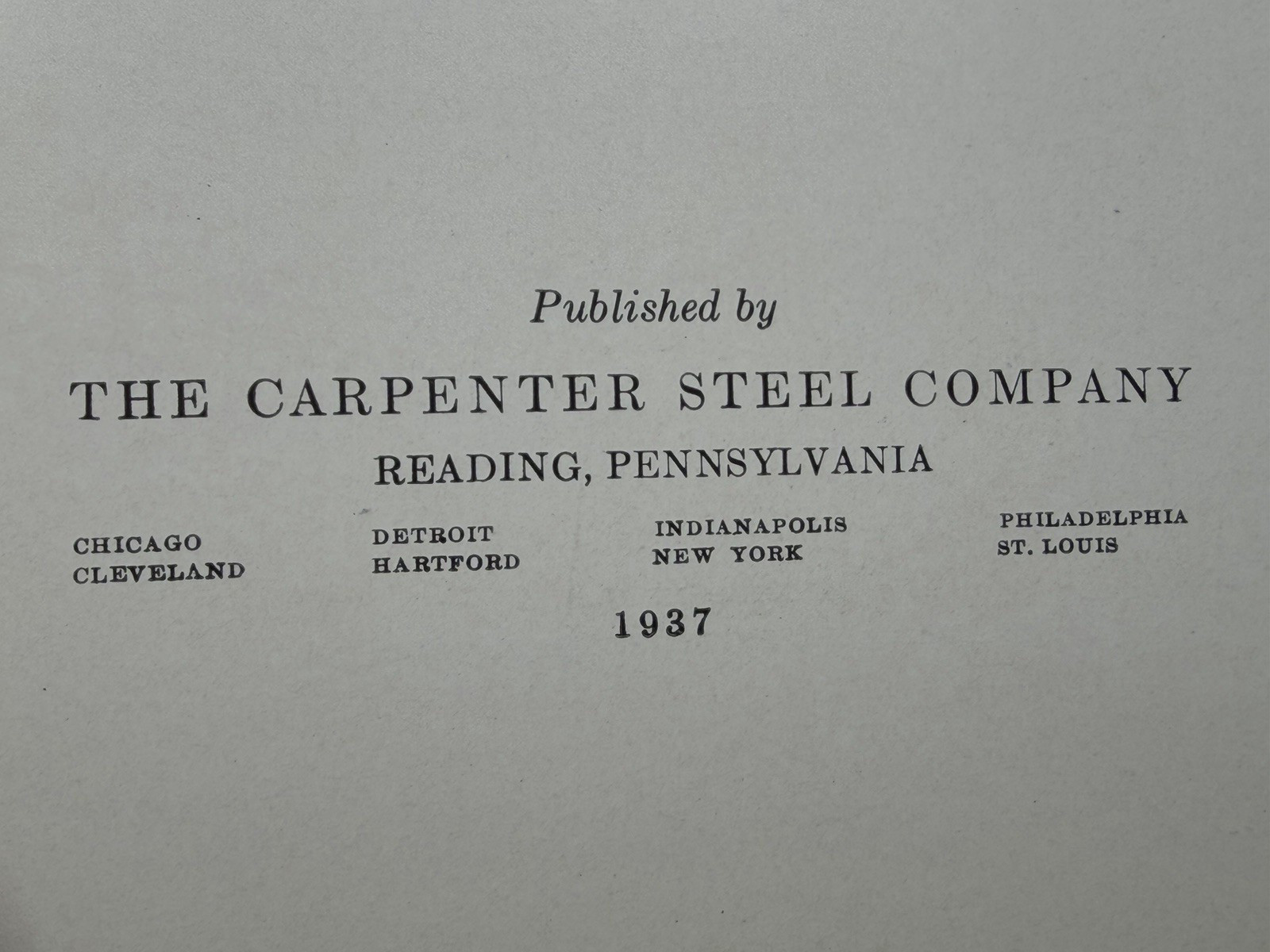 Vintage Tool Steel Simplified 1937 Book by Frank R. Palmer 12th Printing (1943)