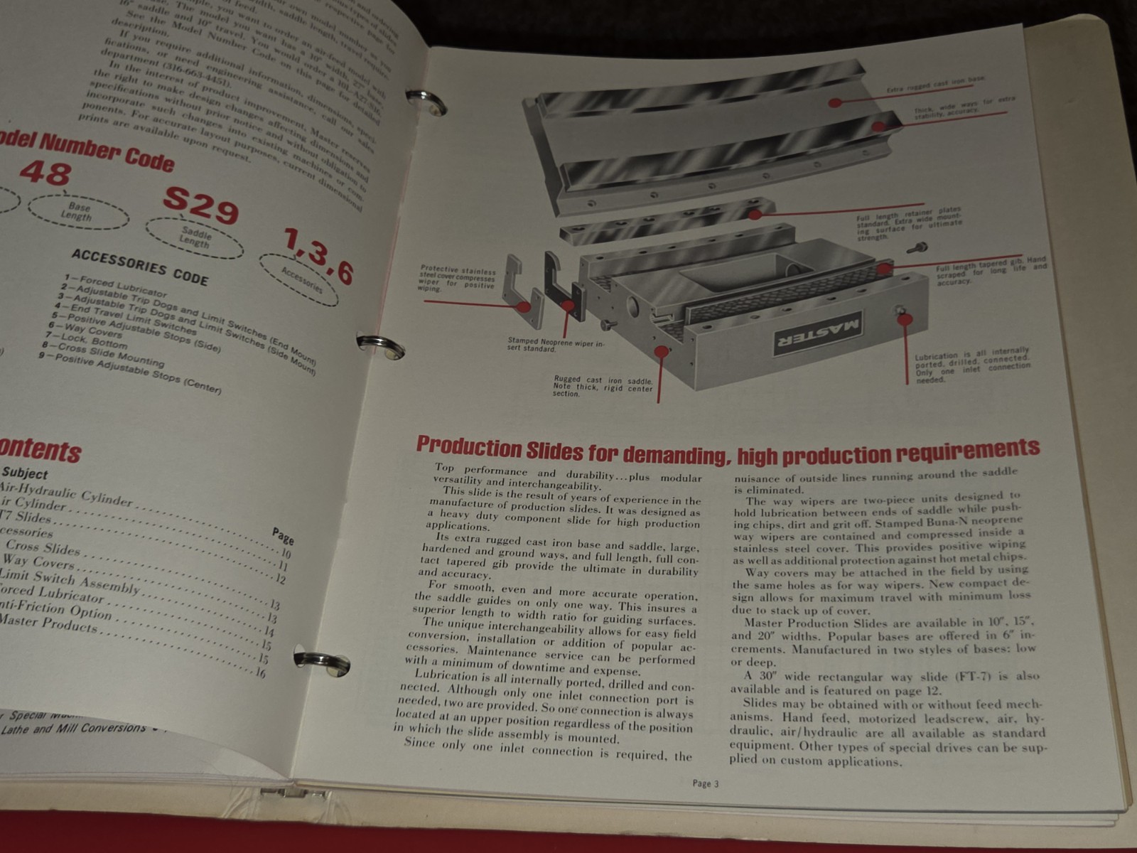 MASTER MACHINE TOOLS CO SLIDES & HEADS Promo Sales Binder Catalog Book MACHINIST