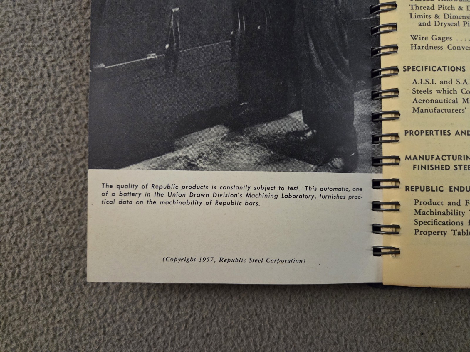 Republic Steel Machining Data For Cold Finished Bars Metals Book 1957