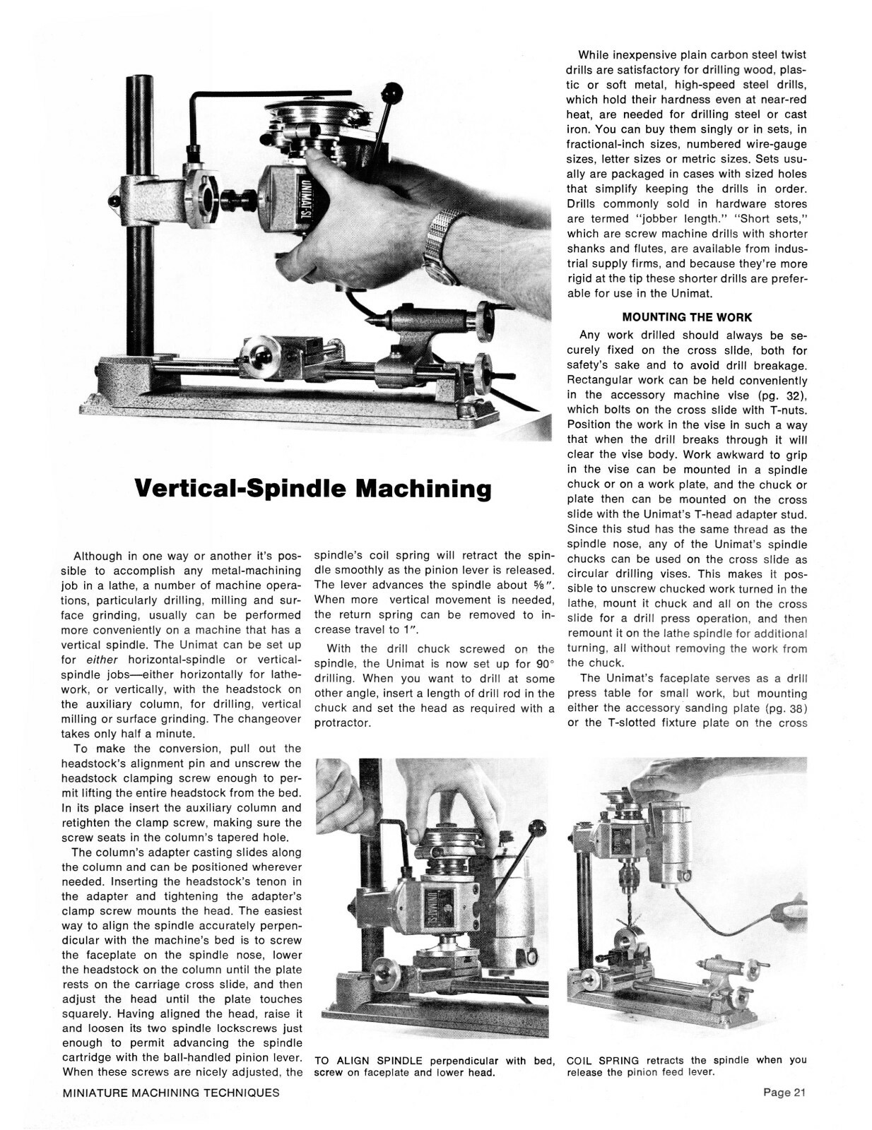 Unimat Miniature Machining Techniques & Operators Manual #1409